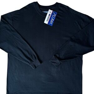 Vintage 90s PLUMA Russell Athletic Shirt Men's XL Long Sleeve Black Cotton NWT